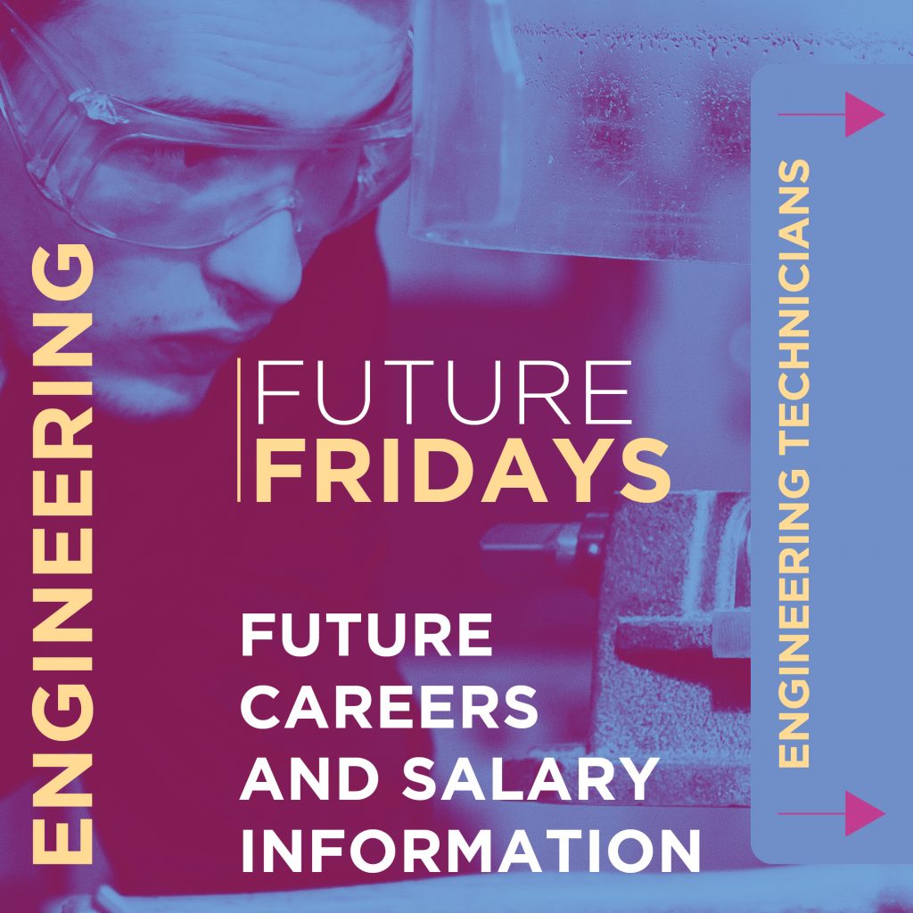 This is the cover page from Heart of Worcestershire's 'Future Fridays'. It reads: 'Engineering. Future Fridays. Future Careers and Salary Information. Engineering Technicians'. Click the download link below to view the full pdf.