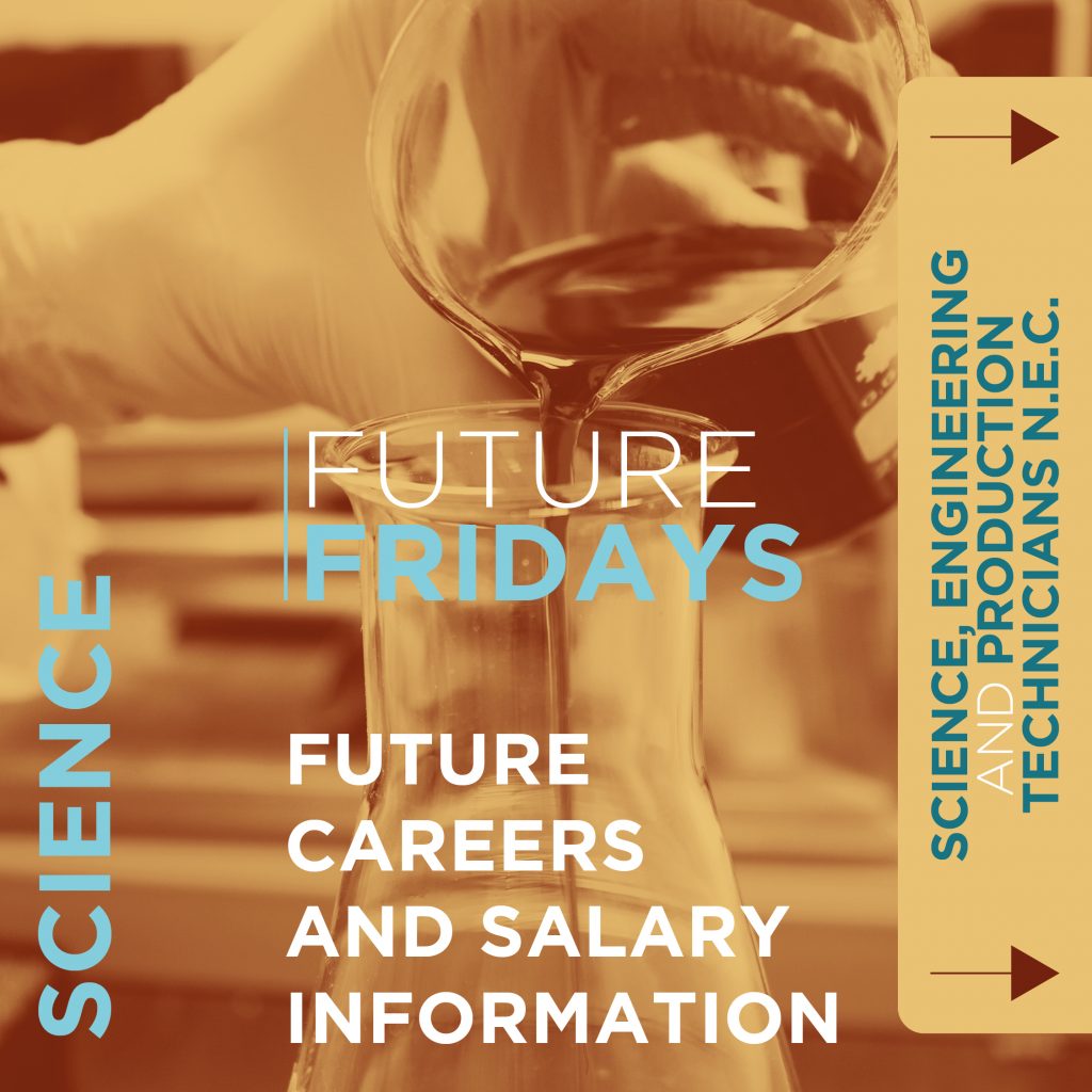 This is the cover page from Heart of Worcestershire's 'Future Fridays'. It reads: 'Science. Future Fridays. Future Careers and Salary Information. Science, Engineering and production technician N.E.C'. Click the download link below to view the full pdf.